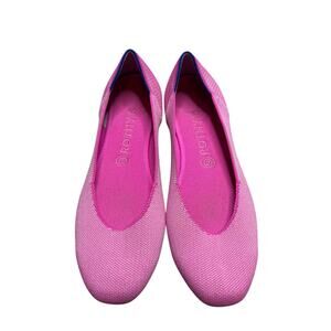Rothy’s The Square Flat Strawberry Ice Pink Knit Shoes Size 10 Washable Eco